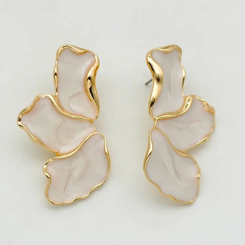 2PC ผู้หญิงแฟชั่น Forest Maple Leaf หยดน้ํามันดอกไม้ต่างหูอารมณ์หวานหรูหราสีสันกลีบต่างหู-1198