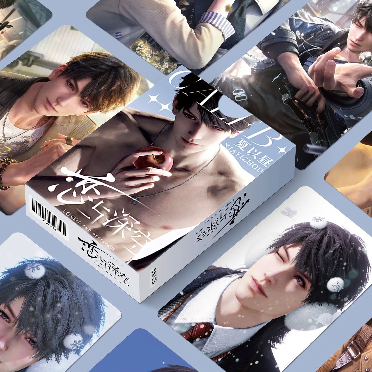 55 pçs/set amor e espaço profundo laser pequeno cartão caleb sylus zayne rafayel personagens lomo cartões photocard cosplay presente