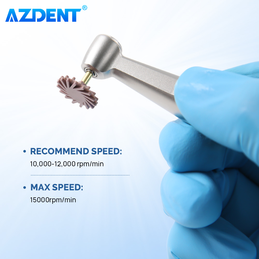 AZDENT-Kit de rueda de disco de pulido de resina compuesta Dental, cepillo pulidor de goma, fresas de silicona con diamante, pulido de 2 pasos, 6 uds.