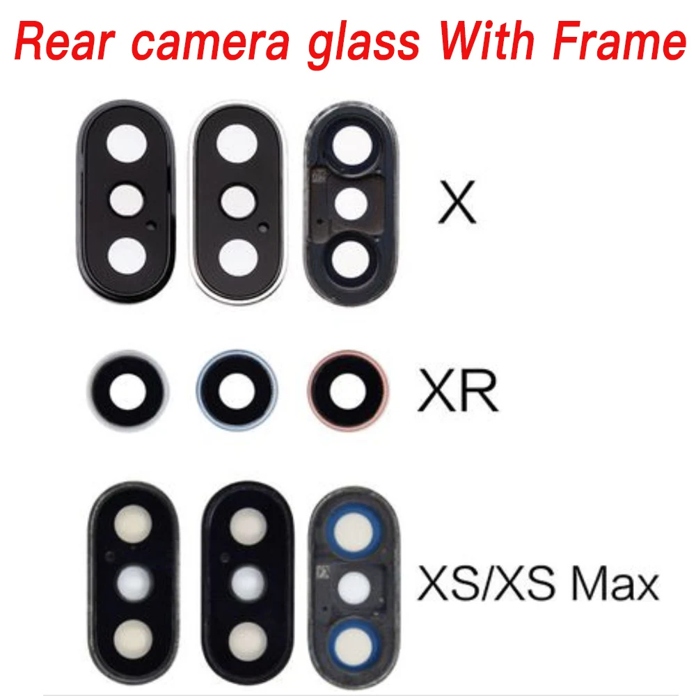 Camera Sau Kính Cường Lực Có Khung Phía Sau Kính Cường Lực Dành Cho iPhone 7 7P 8 Plus X XR XS max Thay Thế