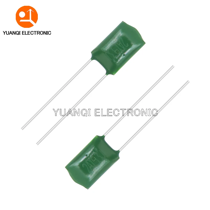 50 Uds 100V condensador de película de poliéster 330PF 470PF 560PF 102 222 472 103 223 333 473 104 1NF 2.2NF 10NF 22NF 47NF 100NF 0,1 UF