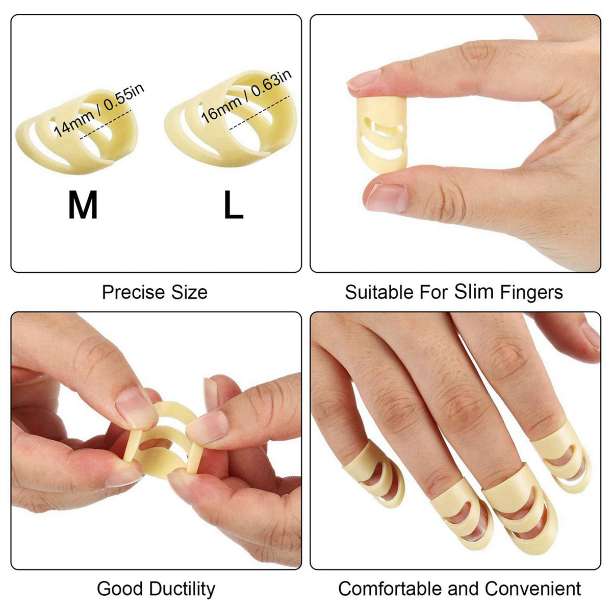 A71P 16 Stuks Plectrums Verstelbare Vinger Picks Duim Picks Medium en Grote Plastic Picks voor Gitaar Bas Banjo Ukelele