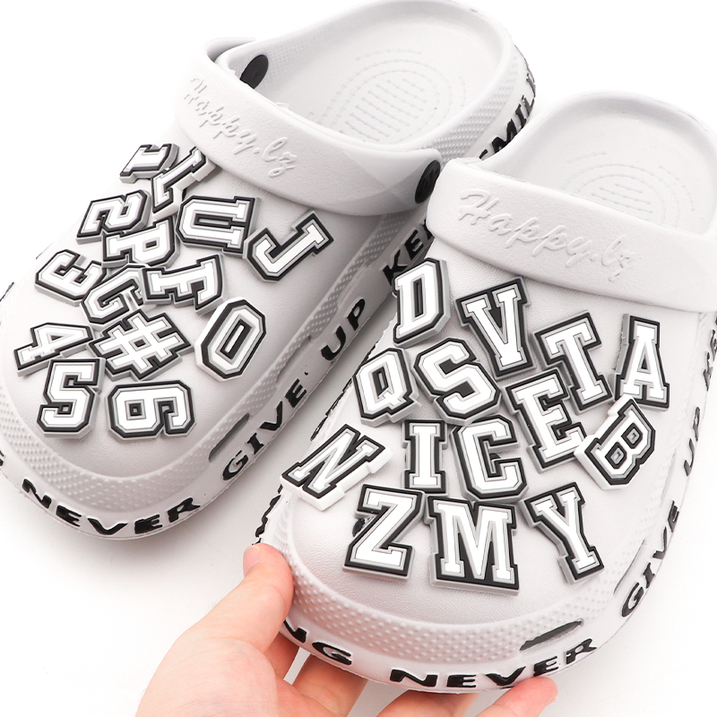 Amuletos de sapatos com letras para decoração de sapatos de sandálias de tamancos 0-9 # Número do alfabeto ABC-Z personagens DIY sapatos alfinetes para menino menina homens mulheres