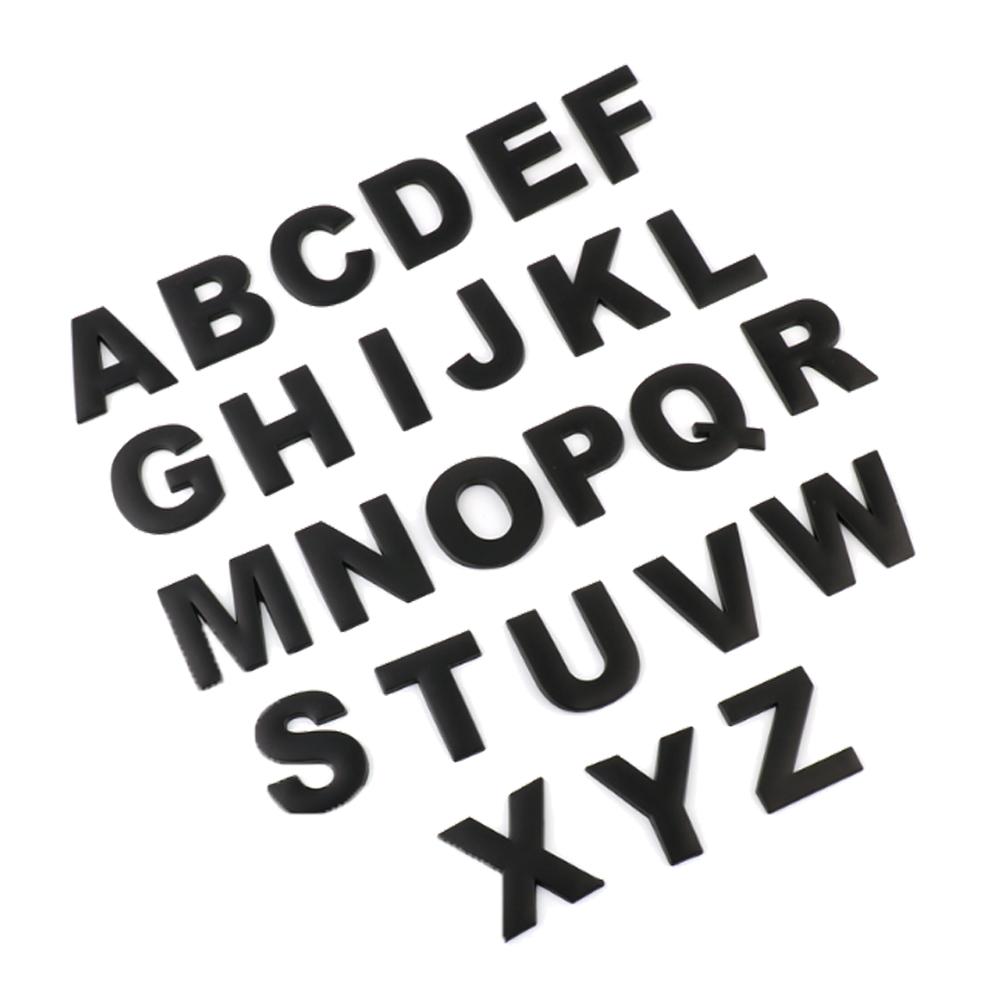 45 ミリメートル 3D 金属 DIY 文字アルファベットエンブレムクロームと黒の車のステッカーデジタルバッジロゴアクセサリーオートバイ