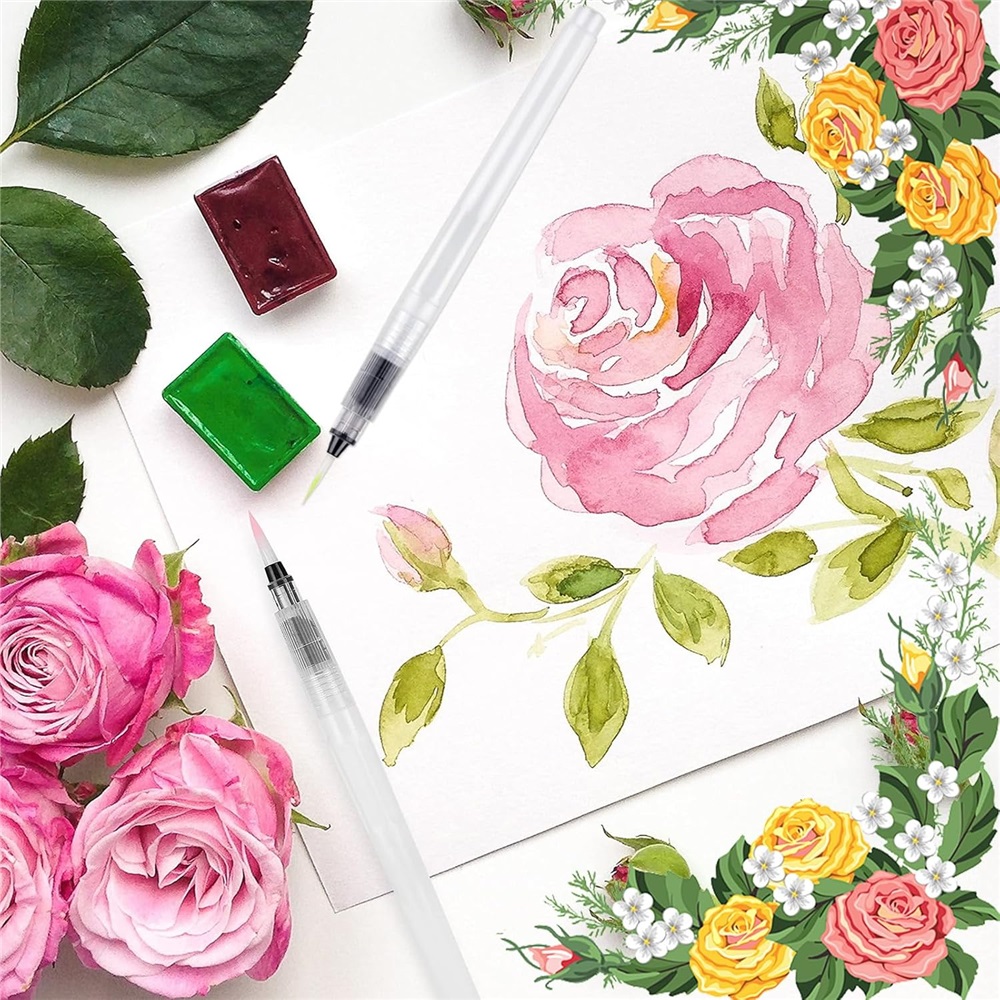 3/6pcs Watercolor Brush Pen Set - Easy Refill, Ideal For Beginners & Artists Watercolor Brushes