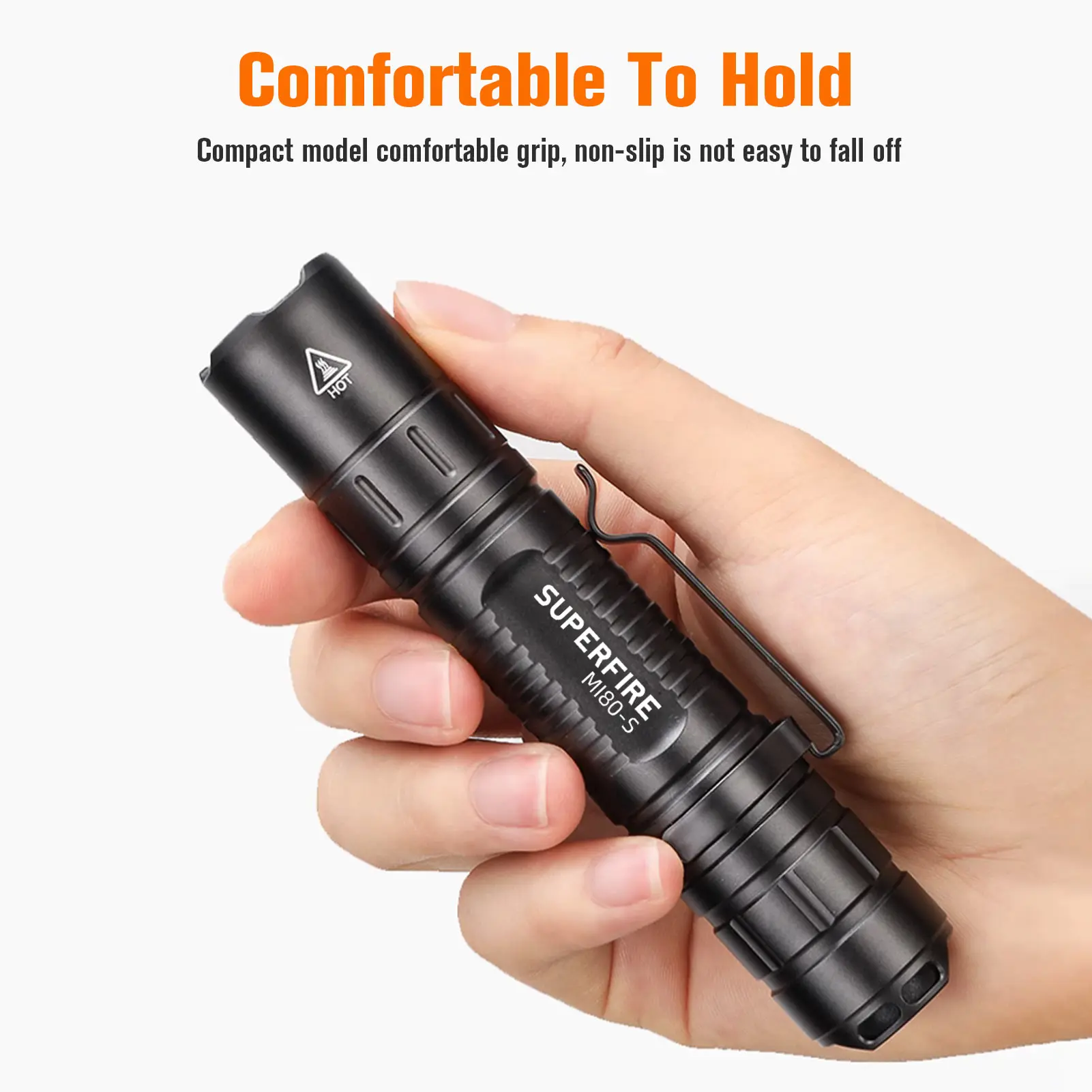 SUPERFIRE MI80-S linterna led de alta potencia superbrillante 1100LM EDC antorcha luces de flash portátiles pesca Camping linterna al aire libre