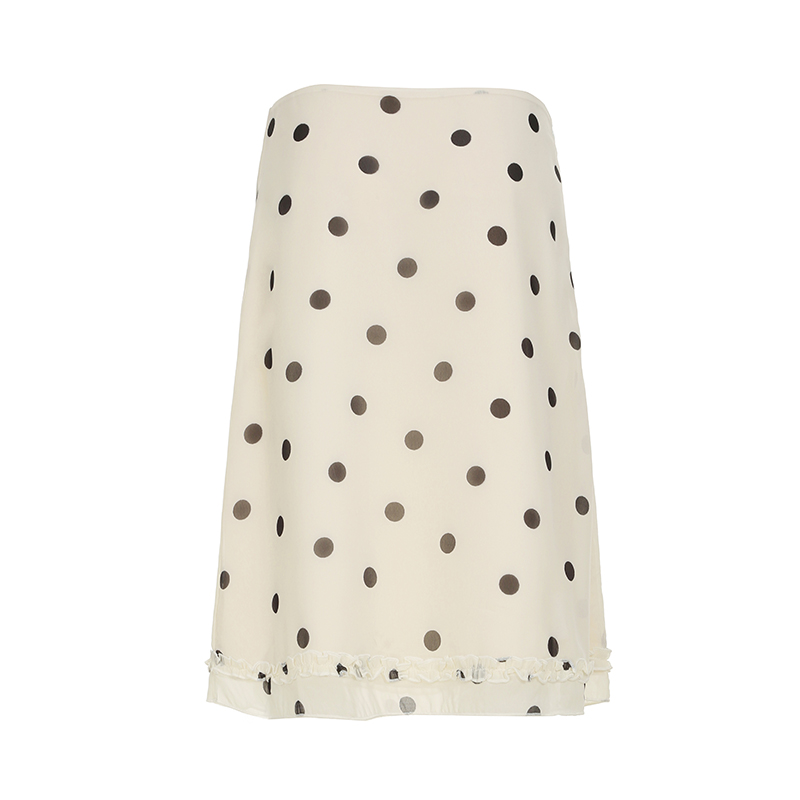 Elegante Engelse stijl dot print dames halflange rok eetbare gratis schimmel eenvoudige high fashion dames lange rok