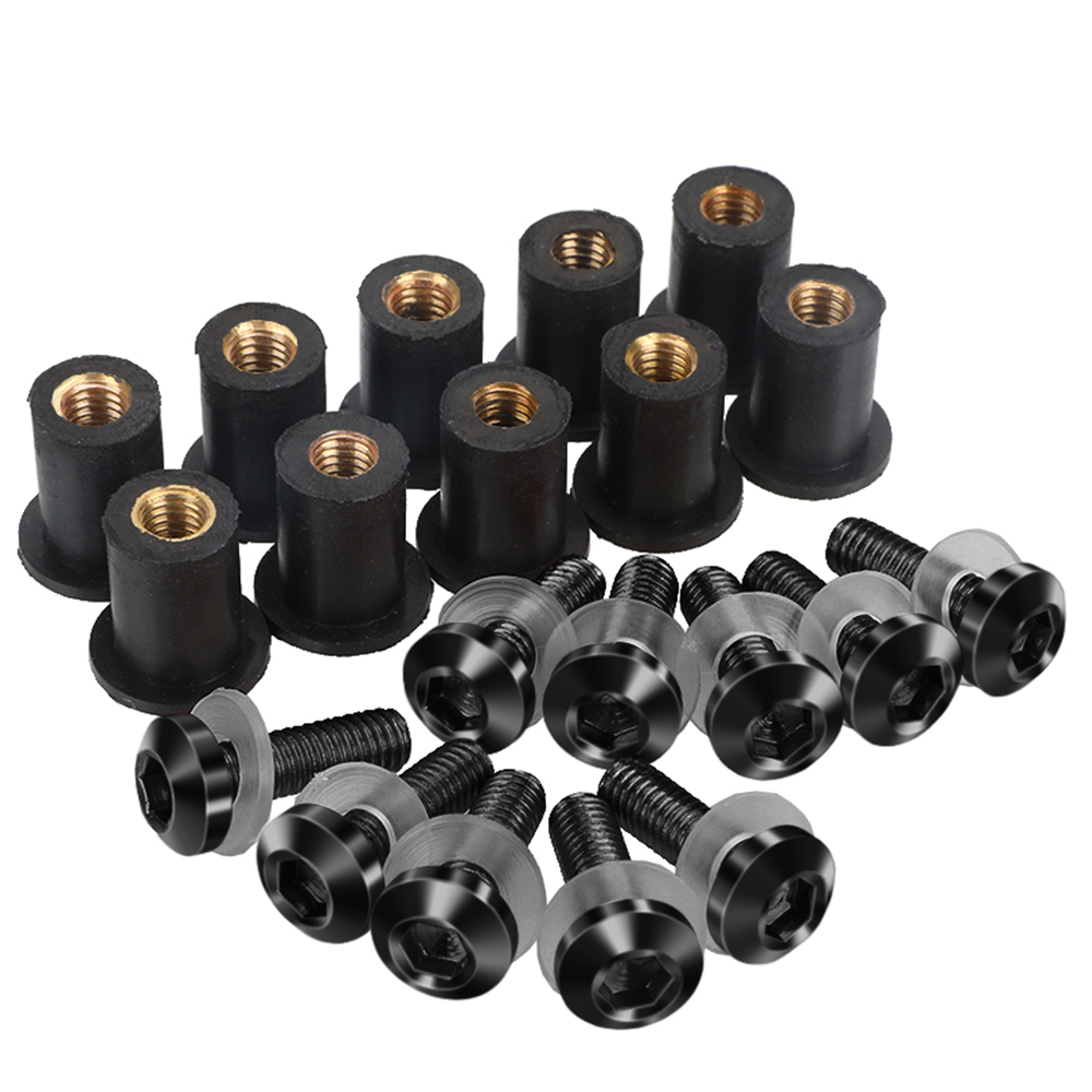 5 ミリメートル 10 個オートバイフロントガラスフロントガラスボルトネジナットスズキ GSXR GSX-R 600 750 1000 K1 K2 K3 K4 K5 K6 K7 K8 K9 K11