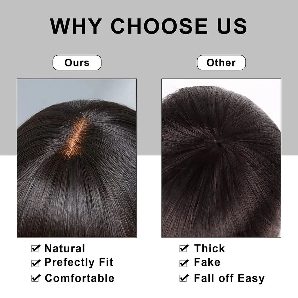 Peruca de Bone Straight Short Bob com franja para mulheres negras, 100% cabelo humano, perucas da parte média, escolha, renda 3x1