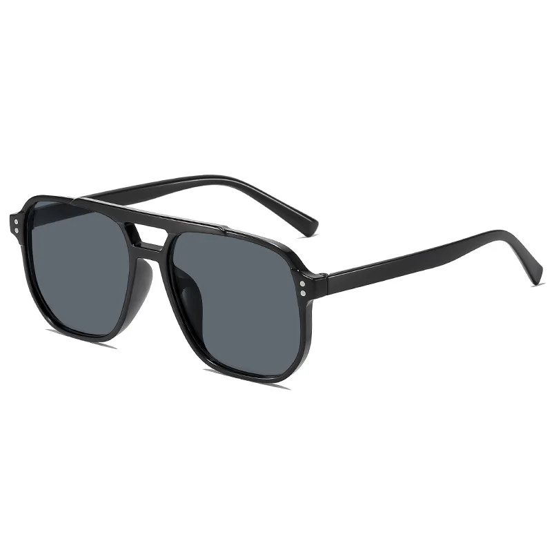 Donna Uomo Occhiali da sole quadrati Occhiali da sole poligonali retrò Donna Nero Vintage Moda Donna Oculos De Sol Occhiali da vista a doppio raggio