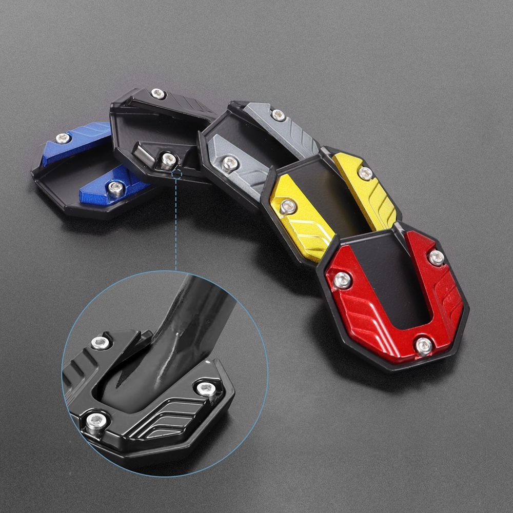 Universal scooter motocicleta bicicleta kickstand extensor pé suporte lateral almofada de extensão placa de suporte anti-skid base ampliada