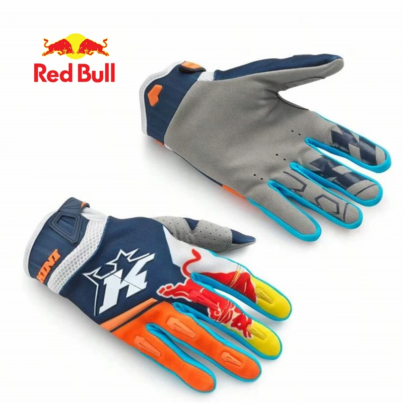 Guantes Red Bull para montar en bicicleta, guantes anticaída para deportes al aire libre, guantes anticaída para motocicleta con pantalla táctil