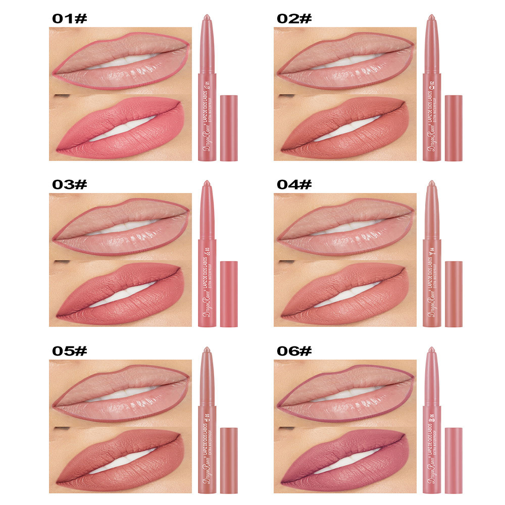 Non-Fading Lip Liner, Matte Lip Crayon, Bean Paste Color, 12-Color Set, Long-Lasting, Smudge-Proof, Waterproof Lip Pencil Velvet