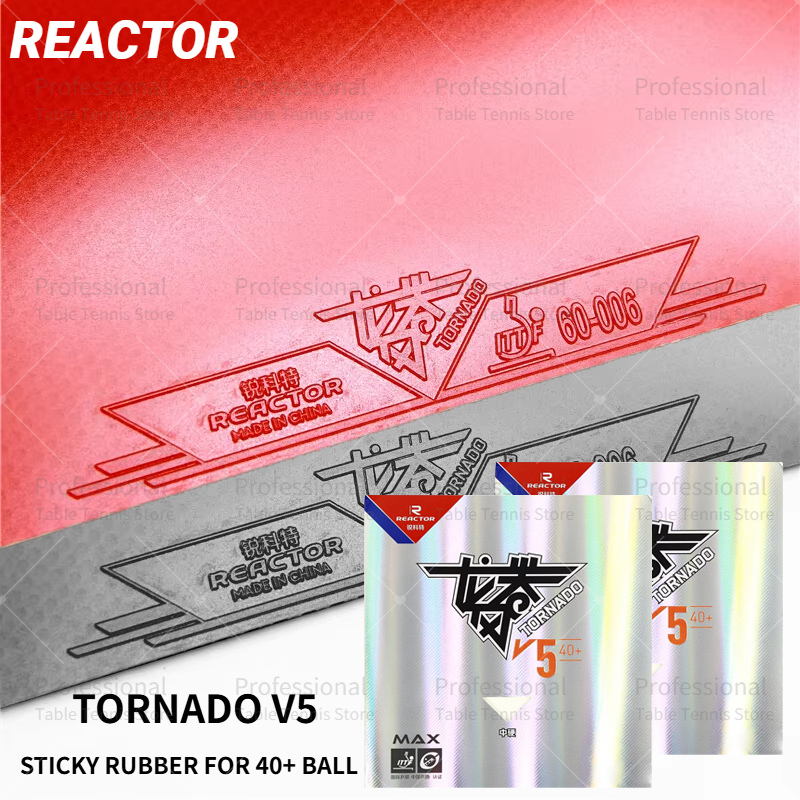 Reactor TORNADO V5 caoutchouc de Tennis de Table à boucle collante avec approuvé ITTF moyen dur avec éponge de Ping-Pong à énergie interne maximale