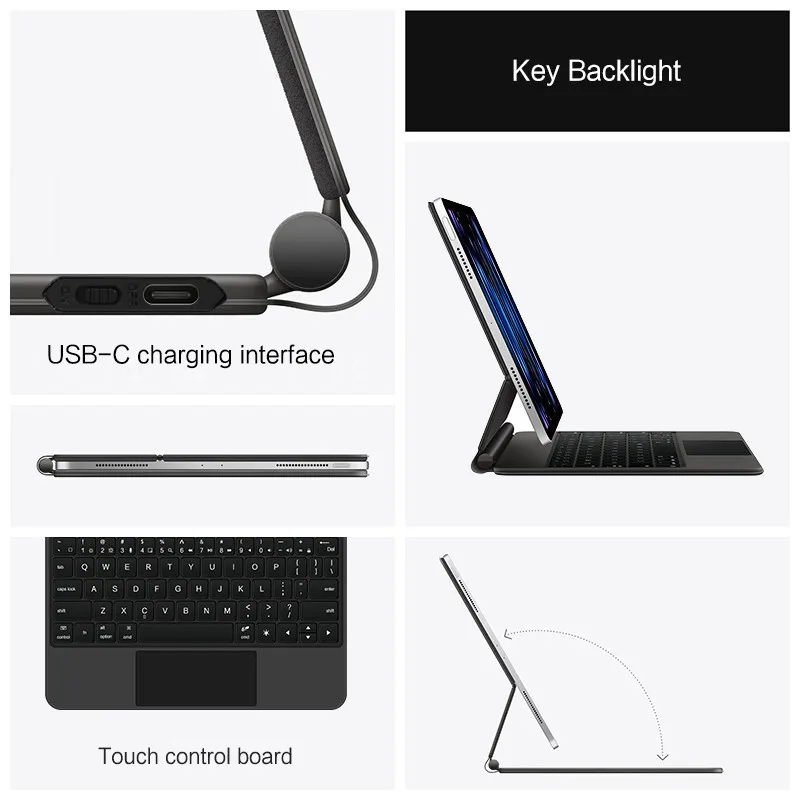 Magic Keyboard for iPad Pro 11 12.9 Air 4 Air 5 for iPad 10th Generation Pro 12.9 6th 5th 4th 3rd Gen Smart Cover Magnetic Case