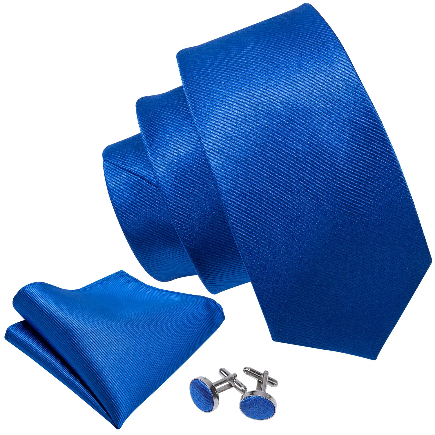 Barry. wang blaue Seide Herren Krawatte Taschentuch Manschetten knöpfe Set Marine Royal Sky Pfau See blaue Krawatte für männliche Hochzeit Business Party Event