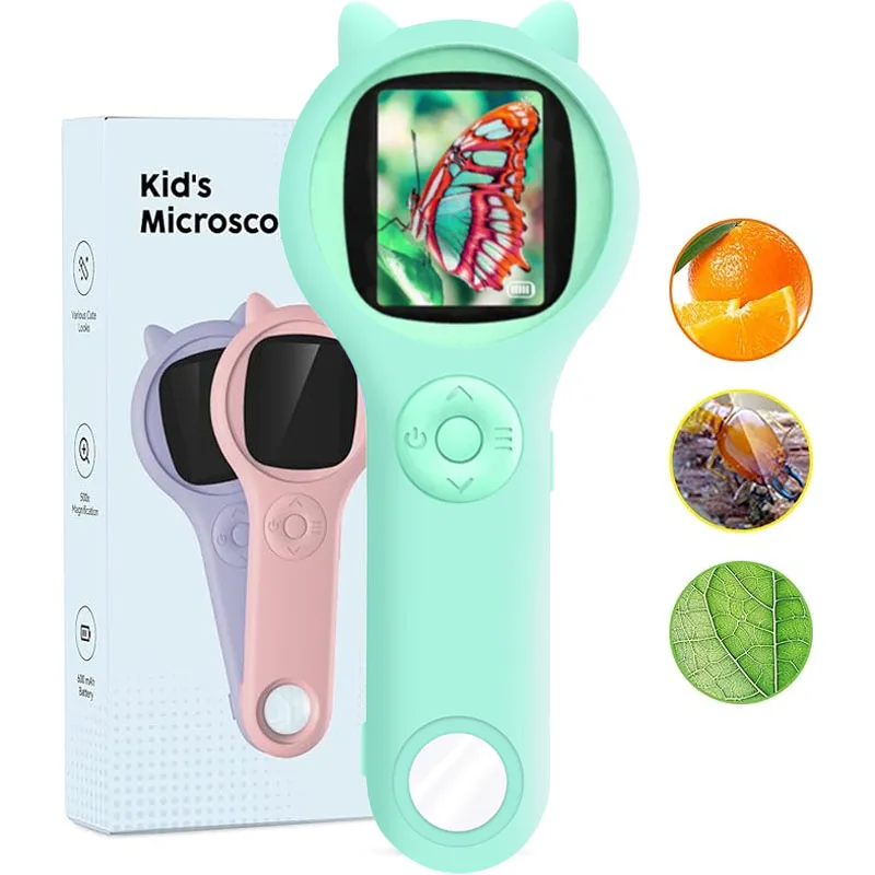 Handheld Digital Microscope 500X USB Supports 64GB Memory Insect Coin Magnifier Portable Microscopes Children Educational Toy