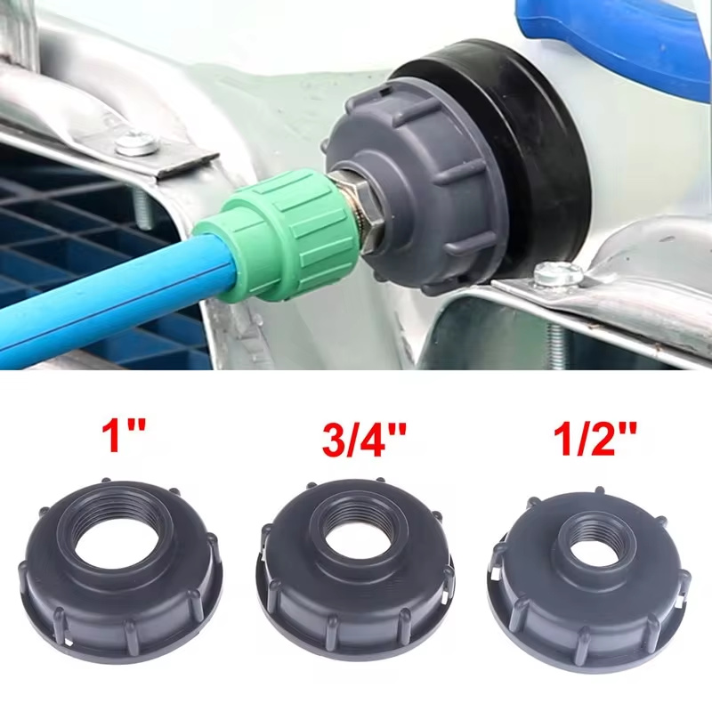 Acessórios duráveis do tanque ibc s60x6 tampa rosqueada grossa 60mm rosca fêmea para 1/2 ", 3/4", 1" conector do adaptador