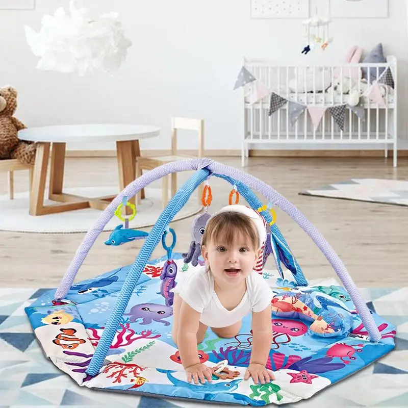 幼児用アクティビティマット,通気性のあるジムマット,新生児用,フィットネスおもちゃ,柔軟な子供用プレイマット,7 in 1