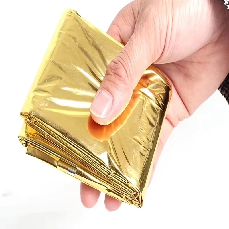 Portable Aluminum Foil Emergency Blanket for Camping And Hiking Lightweight Anti-Heat First Aid Life Blanket