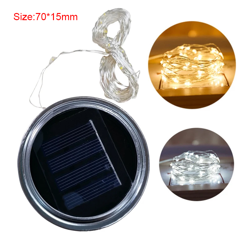 Solar Decorative Fairy Light Outdoor Waterproof Light Control Solar Power Glass Decorative Light Lid Accessories Solar Lamp Bead
