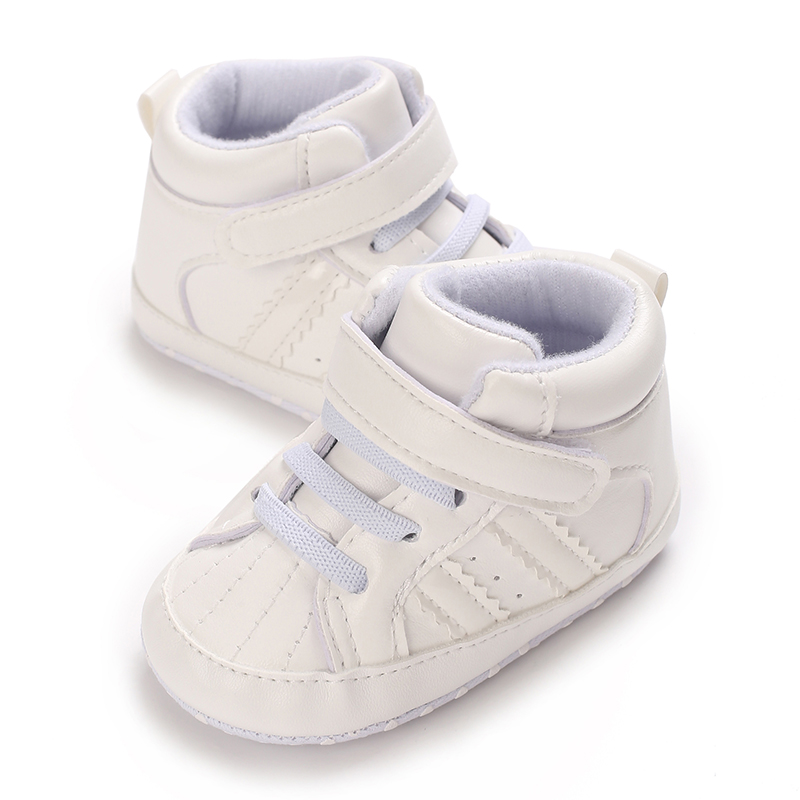 Zapatos de bebé recién nacido de 0 a 18M, zapatos deportivos informales a rayas de PU a la moda, zapatos cómodos para caminar de suela suave