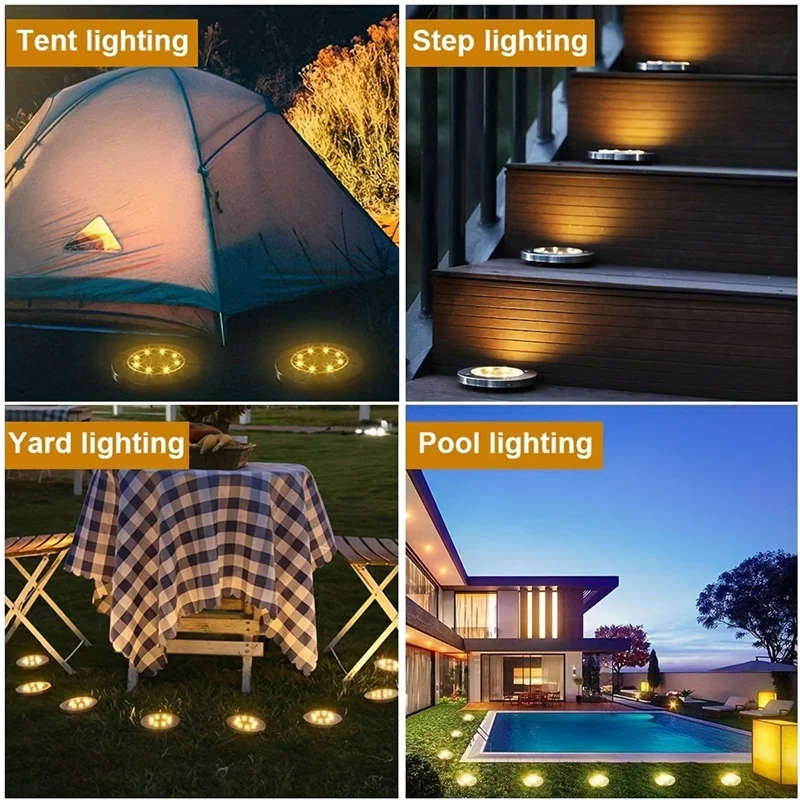 IP68 LED Outdoor Solar Power Boden Licht Solar Pfad Deck Lichter U-licht Hof Einfahrt Rasen Garten Dekor Beleuchtung