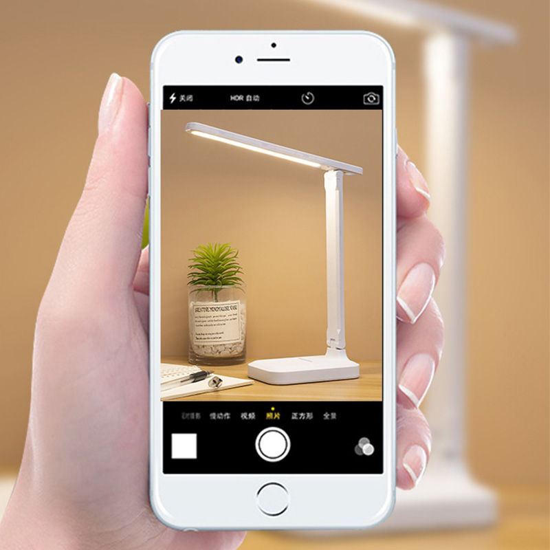 Lampe de bureau LED interrupteur tactile blanc lampe de bureau pliante chambre chevet étude lecture soins des yeux lampe de nuit USB Plug-in variable blanc