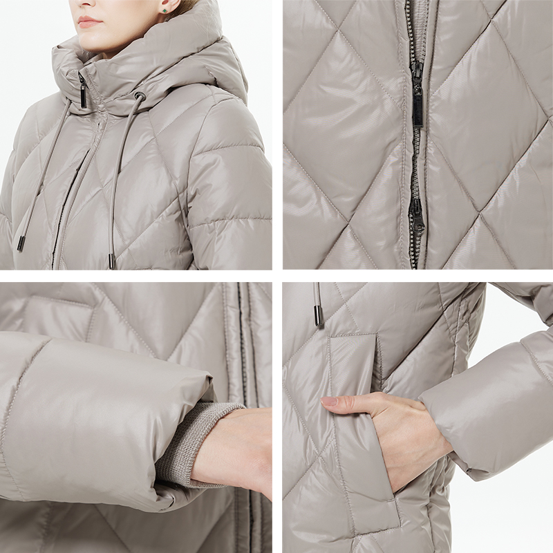 ICEbear-Veste matelassurera en diamant pour femme, parka rembourrée, style allongé, manteau chaud en coton, hiver 2023, GWD22631D
