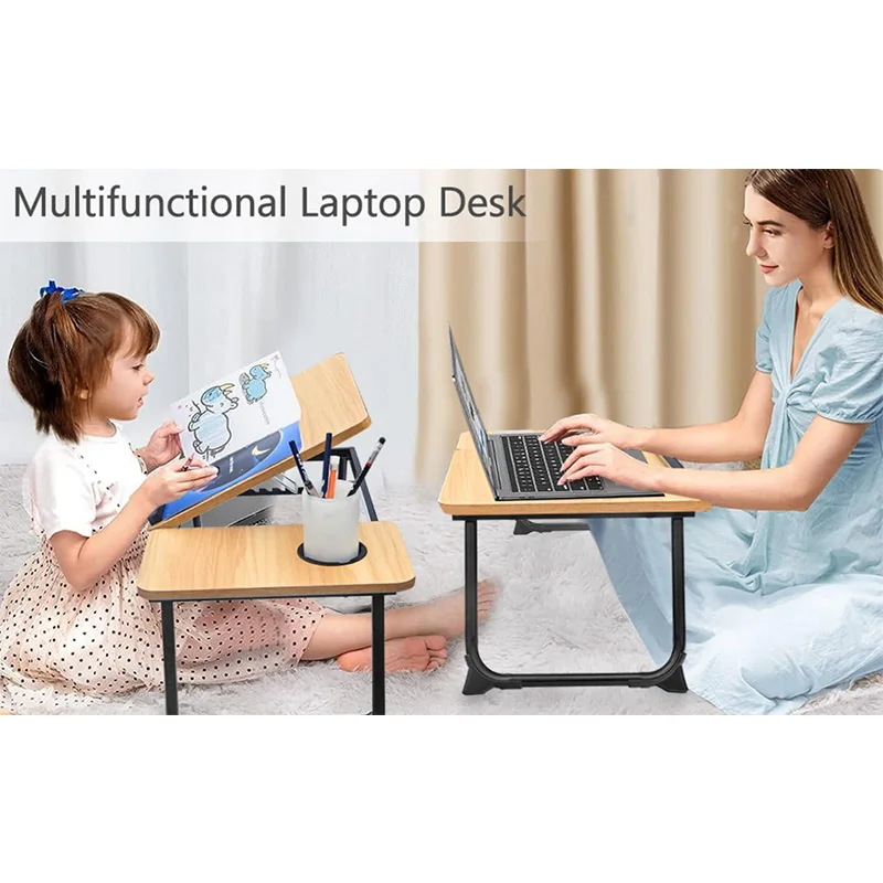 Składany stolik na laptopa na łóżku, sofie, podpórka pod laptopa, składany leniwy stolik, podnoszony regulowany stolik gamingowy na laptopa