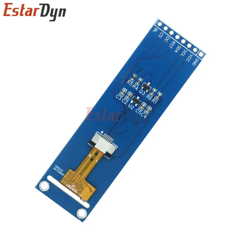 Estardyn 2.25 polegadas TFT LCD ST7789 tela pequena 76*284 módulo LCD tela colorida SPI de visão completa