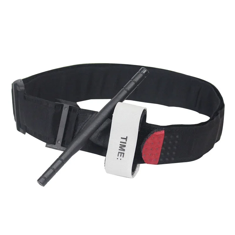 Torniquete médico táctico para exploración al aire libre, aplicación de combate, punta roja, cinturón de emergencia médica, ayuda