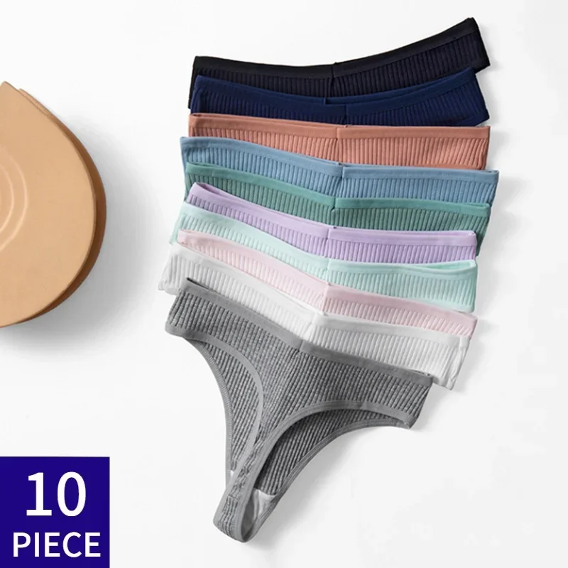 10 sztuk/zestaw Damskie Nowe Stringi Bielizna Bawełniana Bielizna Modne Seksowne Spodnie Sportowe Bielizna Miękkie Wygodne Stringi