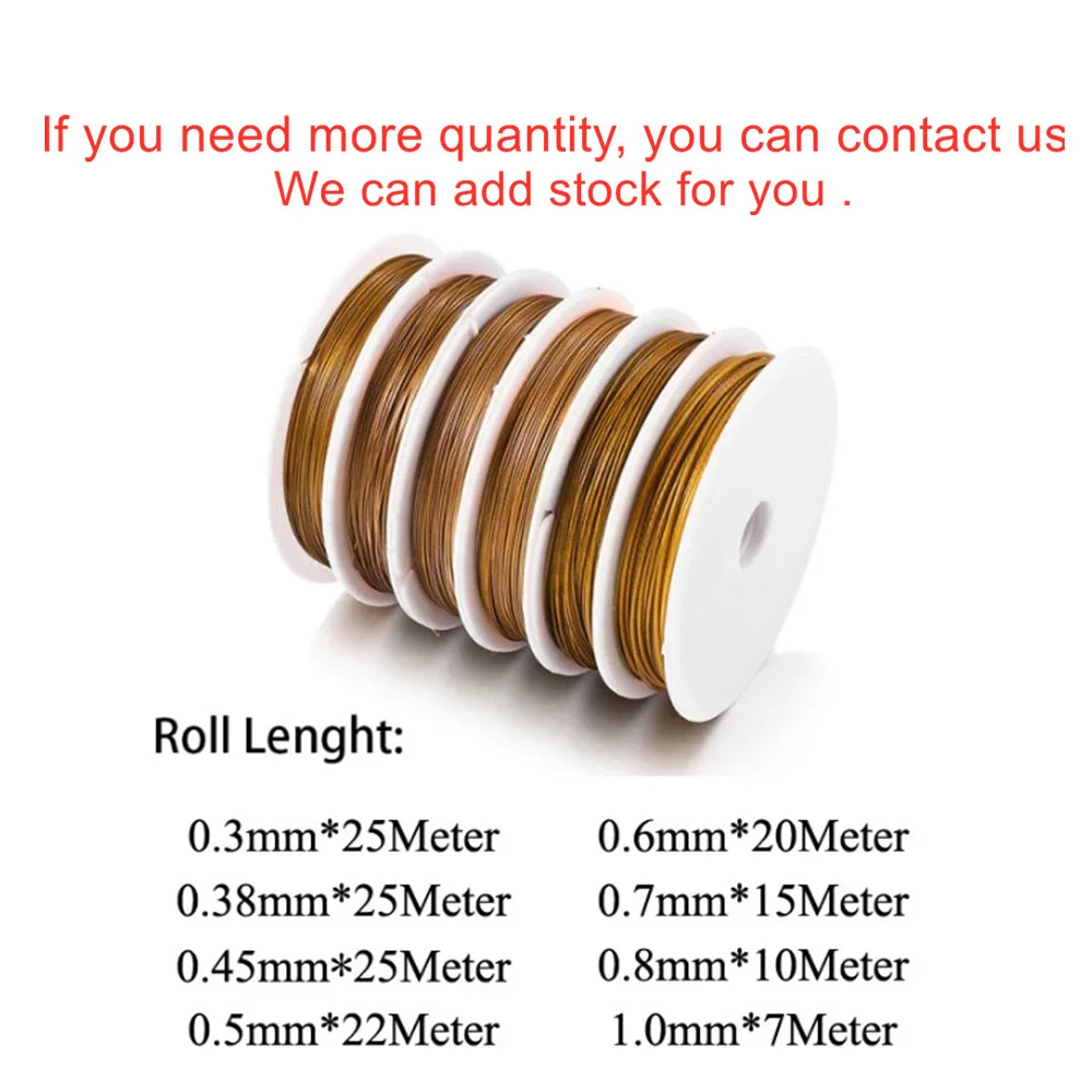 1 rollo/lote de alambre de acero inoxidable de línea fuerte resistente de 0,3-1,0mm, alambre para abalorios de cola de tigre para encontrar joyas