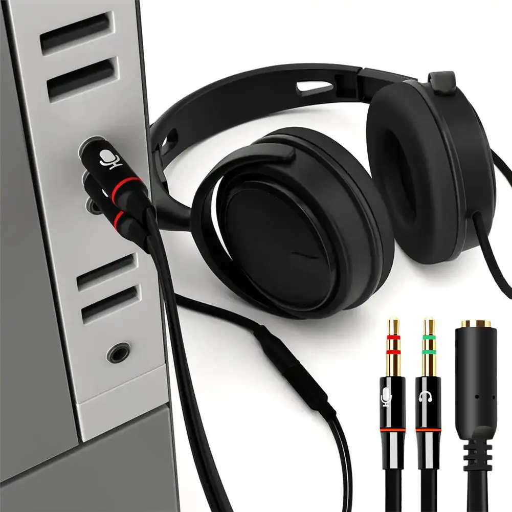 Kopfhörer Mikrofon Audio Konverter Splitter für Computer 3,5mm Buchse zu 2 Dual 3,5mm Stecker Kopfhörer Mikrofon Audio y Splitter