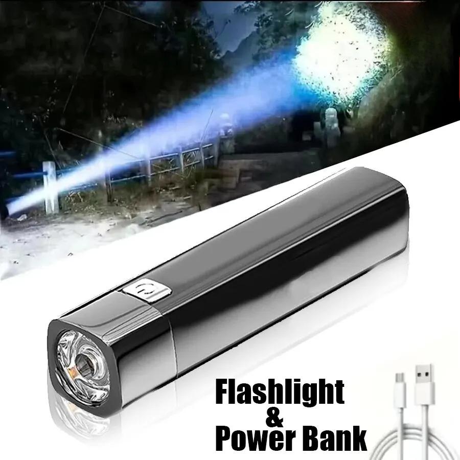 Mini Lampe de Poche Portable 2 en 1, 3 Modes, Ultra Lumineux, G3, DulLED, Éclairage Extérieur, Power Bank, Rechargeable par USB