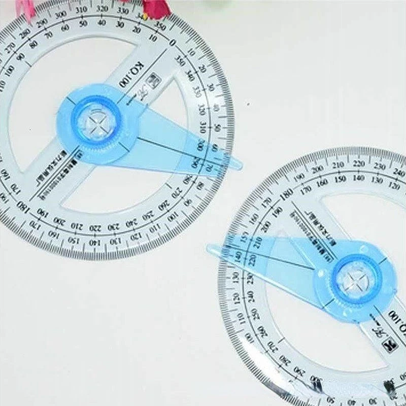 1 kreisförmiger Durchmesser 10cm transparenter Kunststoff 360 Grad Zeiger Winkelmesser Lineal Winkel für Schul büro Zeichnung liefert Winkelmesser