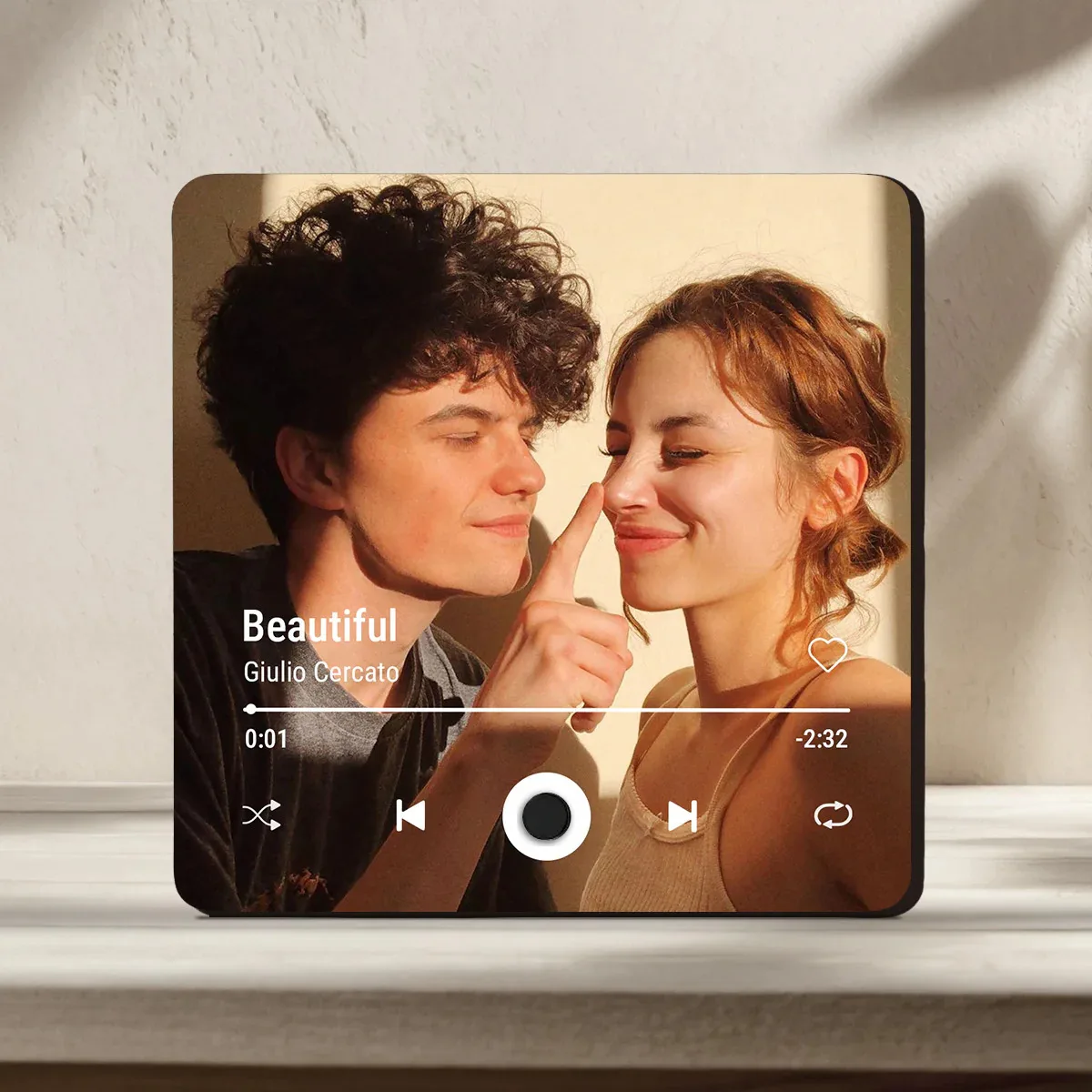 Aangepaste fotomuziek koelkastmagneet met frame, gepersonaliseerde koelkastmagneten, beste kerstcadeau voor vriendin voor vrouw