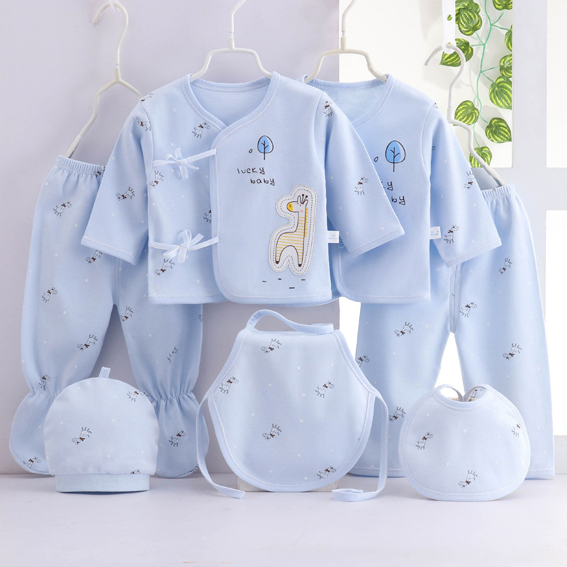 7 pezzi primavera neonato roba vestiti per bambini cartone animato carino cotone T-shirt + pantaloni + cappelli neonato ragazzi ragazze abbigliamento set BC316