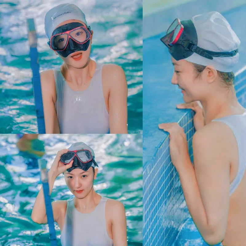 Maschera Apollo simile Maschera subacquea Telaio in lega di alluminio Maschera diottrica configurabile Occhiali Maschere subacquee Snorkeling Set di tubi bagnati
