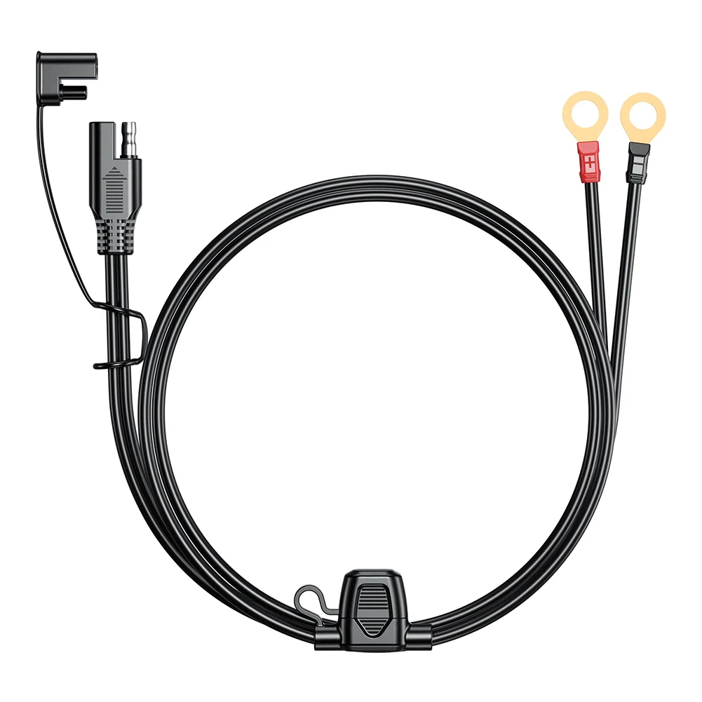 12-24V 18AWG SAE 2 pines de desconexión rápida a conector de arnés de Terminal de anillo redondo con fusible de 10A para conector de Cable de cargador de batería