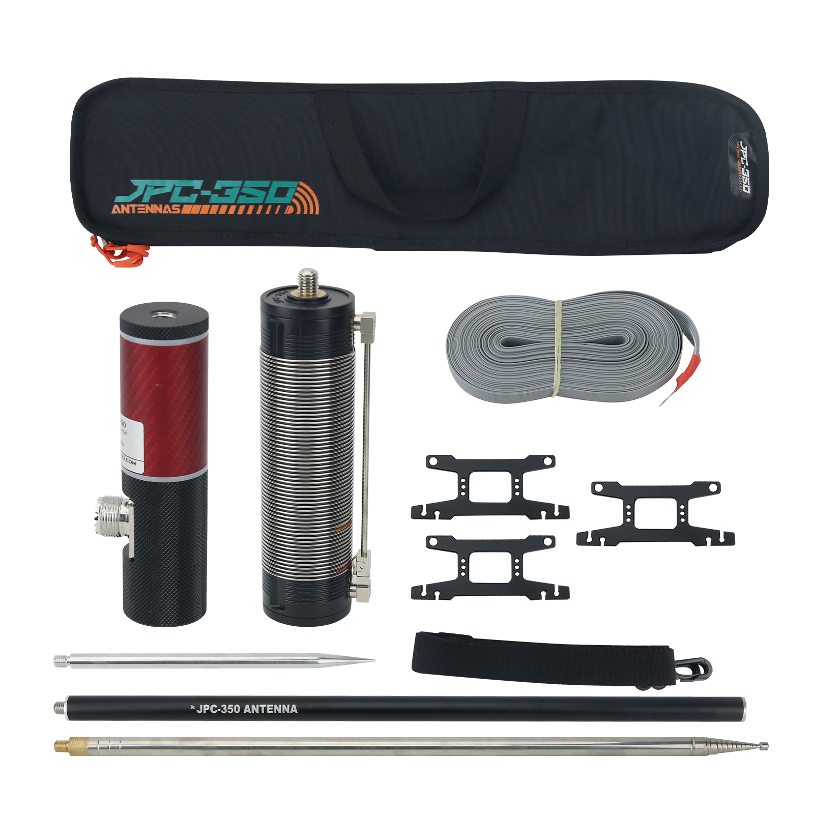 HamGeek JPC-350 Tragbare Kurzwellenantenne für den Außenbereich, leistungsstarke vertikal polarisierte GP-SW-Antenne SSB-100W