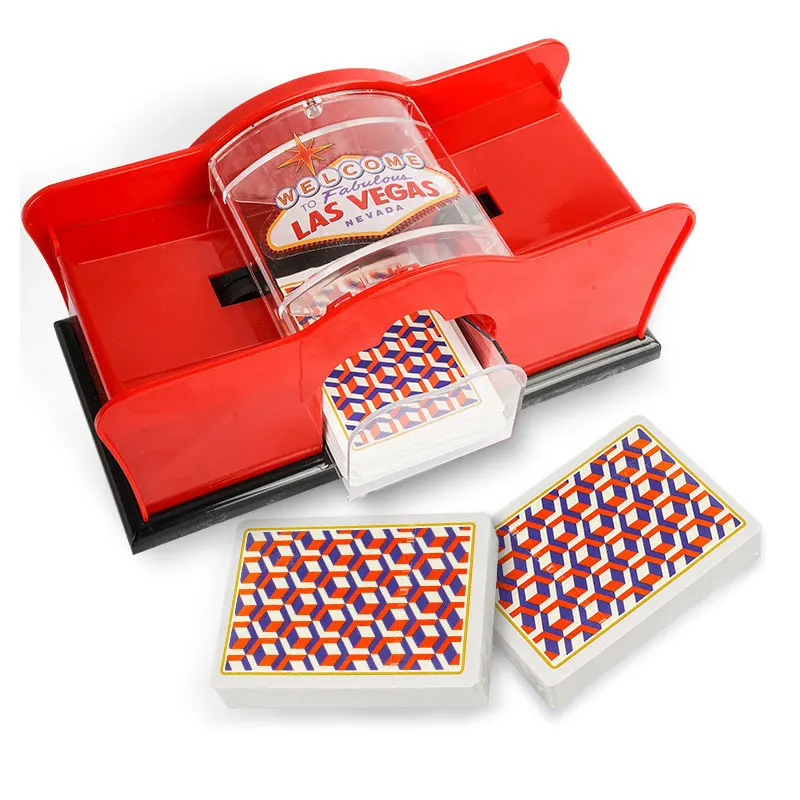 Handmatige kaartenschudmachine 2-deck met handslinger, kaartenschudmachine voor Blackjack, poker, speelkaartdealermachine Handmatige kaart Mi
