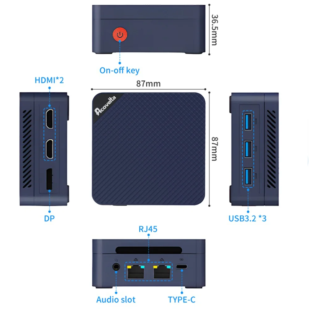 Ninkear G2 Pro Mini-PC Mini-Computer Intel N150 bis zu 3,6 GHz 12 GB DDR5 512 GB M.2 SSD Win11 Pro Desktop-Computer Mini-Desktop-PC
