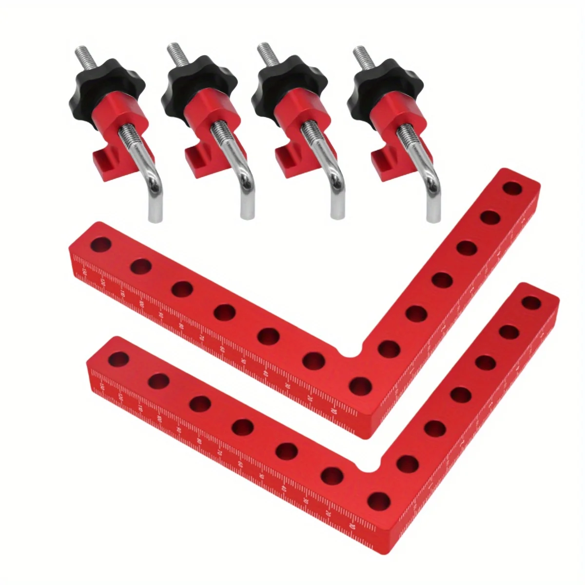 1/2 Pack Right Angle Positioning Squares - 120/140mm 90 Degrees L-Type Corner Clamp - Aluminum Fixing Clip Clamping Square Tool
