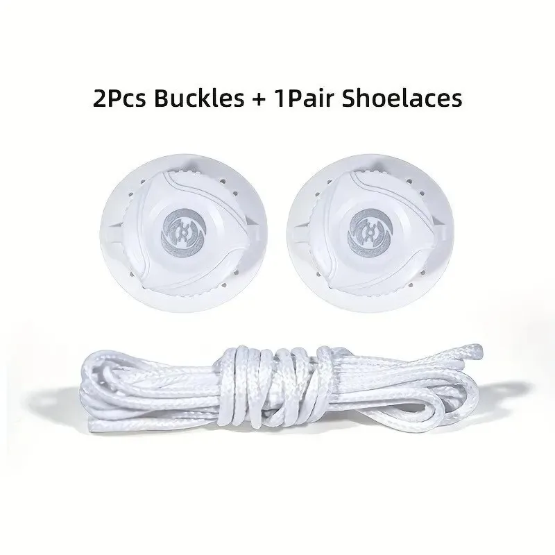 1 par de cordones de zapatillas de deporte de cuerda con hebilla automática giratoria de alambre de Metal para niños/adultos sin cordones cordones de zapatos de bloqueo rápido zapatillas de deporte