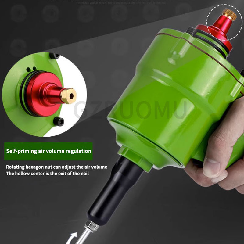 Pistola de rebite pneumática poderosa, portátil, cilindro duplo, ferramentas de rebitagem, duas mandíbulas, sucção automática de unhas, força de tração 1848kg