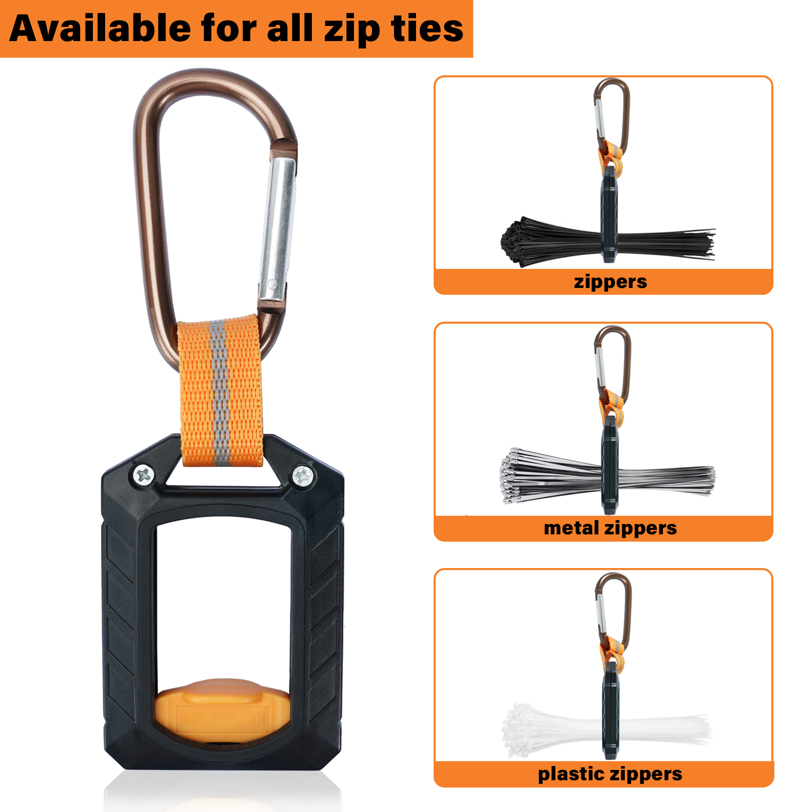ที่ยึด Zip Ties, สายรัด Zip Tie แบบใช้ซ้ําได้, ขายึดสายเคเบิลสําหรับจัดสายรัดลวด (1ชิ้น/สีดํา)