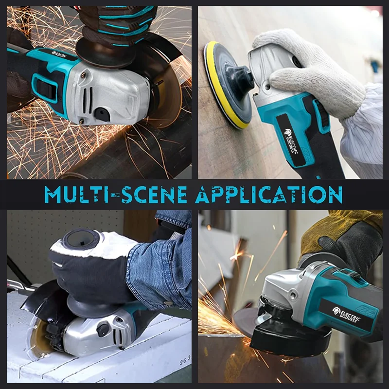 125/100mm Brushless Angle Grinder Polishing Cutting Machine Cordless Angle Grinder Tool For Makita 18V Battery Pin