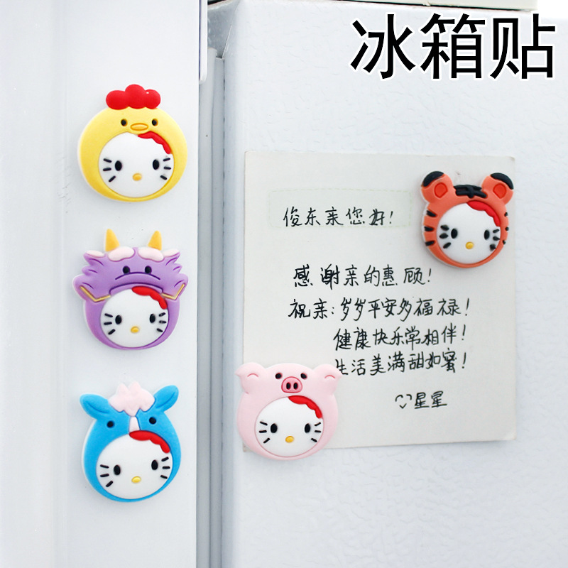 Мультяшный милый силиконовый мини-холодильник Hello Kitty, украшение для дома